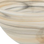 6" Taupe And White Alabaster Glass Round Candy or Nut Bowl  Warm Home View
