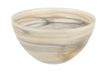 6" Taupe And White Alabaster Glass Round Candy or Nut Bowl  Warm Home View