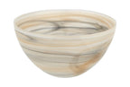 6" Taupe And White Alabaster Glass Round Candy or Nut Bowl  Warm Home View