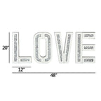 Silver Mirrored Mosaic Crystal Bling LOVE Wall Decor  Warm Home View