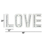 Silver Mirrored Mosaic Crystal Bling LOVE Wall Decor  Warm Home View