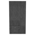 71" Gray And White Wood Two Drawer Combo Dresser  Warm Home View