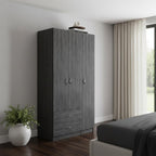 71" Gray And White Wood Two Drawer Combo Dresser  Warm Home View