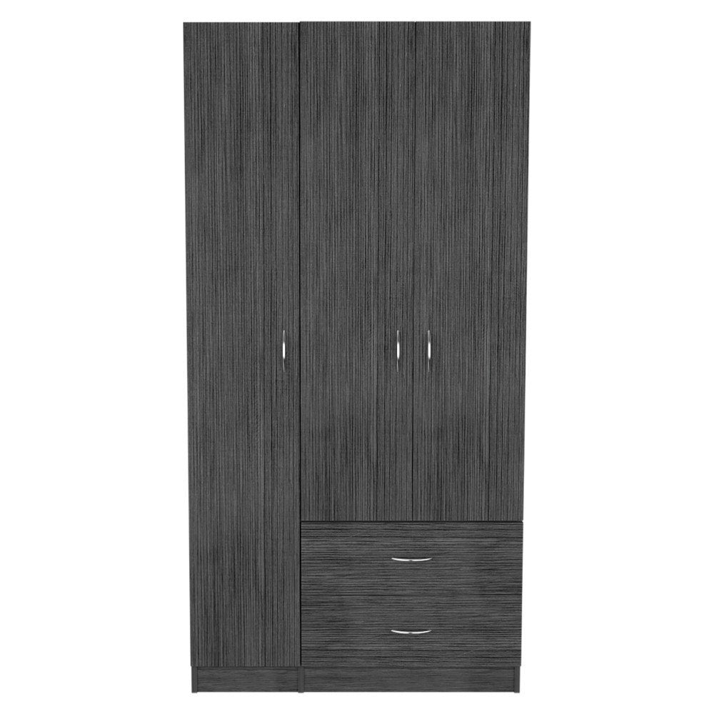 71" Gray And White Wood Two Drawer Combo Dresser  Warm Home View