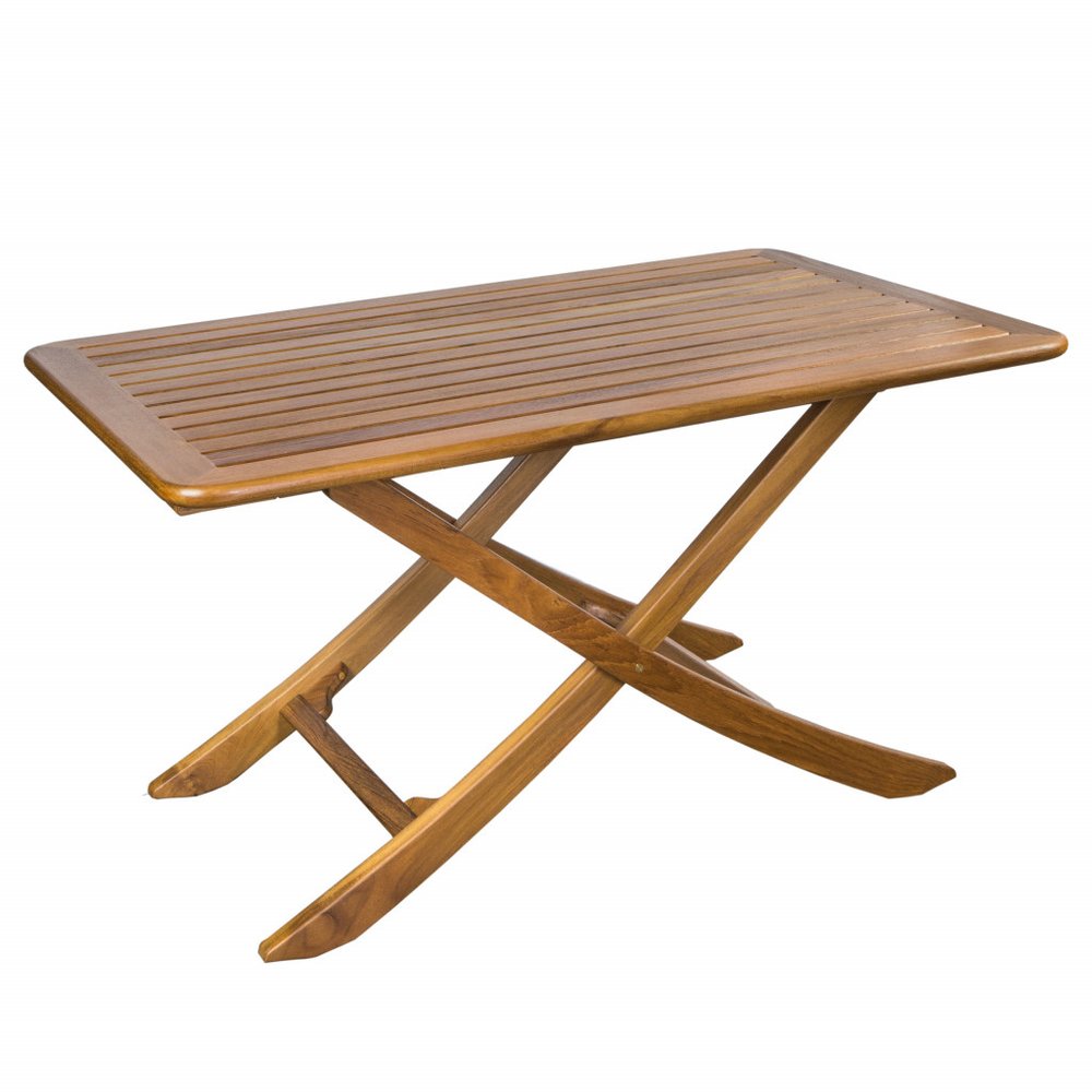 43" Brown Solid Wood Folding Outdoor Picnic Table  Warm Home View