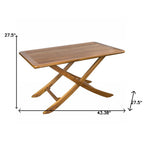 43" Brown Solid Wood Folding Outdoor Picnic Table  Warm Home View