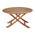 40" Brown Oval Solid Wood Folding Outdoor Side Table  Warm Home View