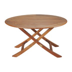 40" Brown Oval Solid Wood Folding Outdoor Side Table  Warm Home View