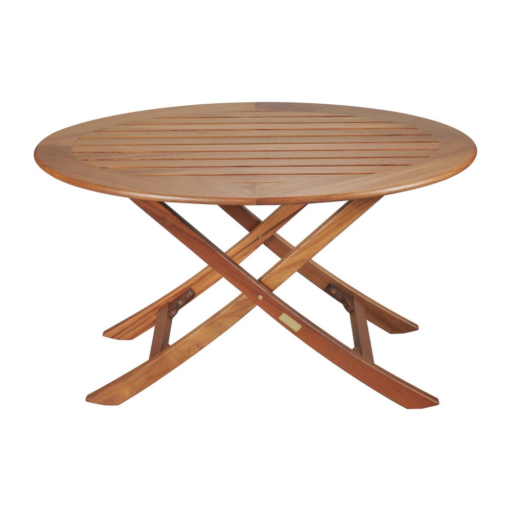 40" Brown Oval Solid Wood Folding Outdoor Side Table  Warm Home View