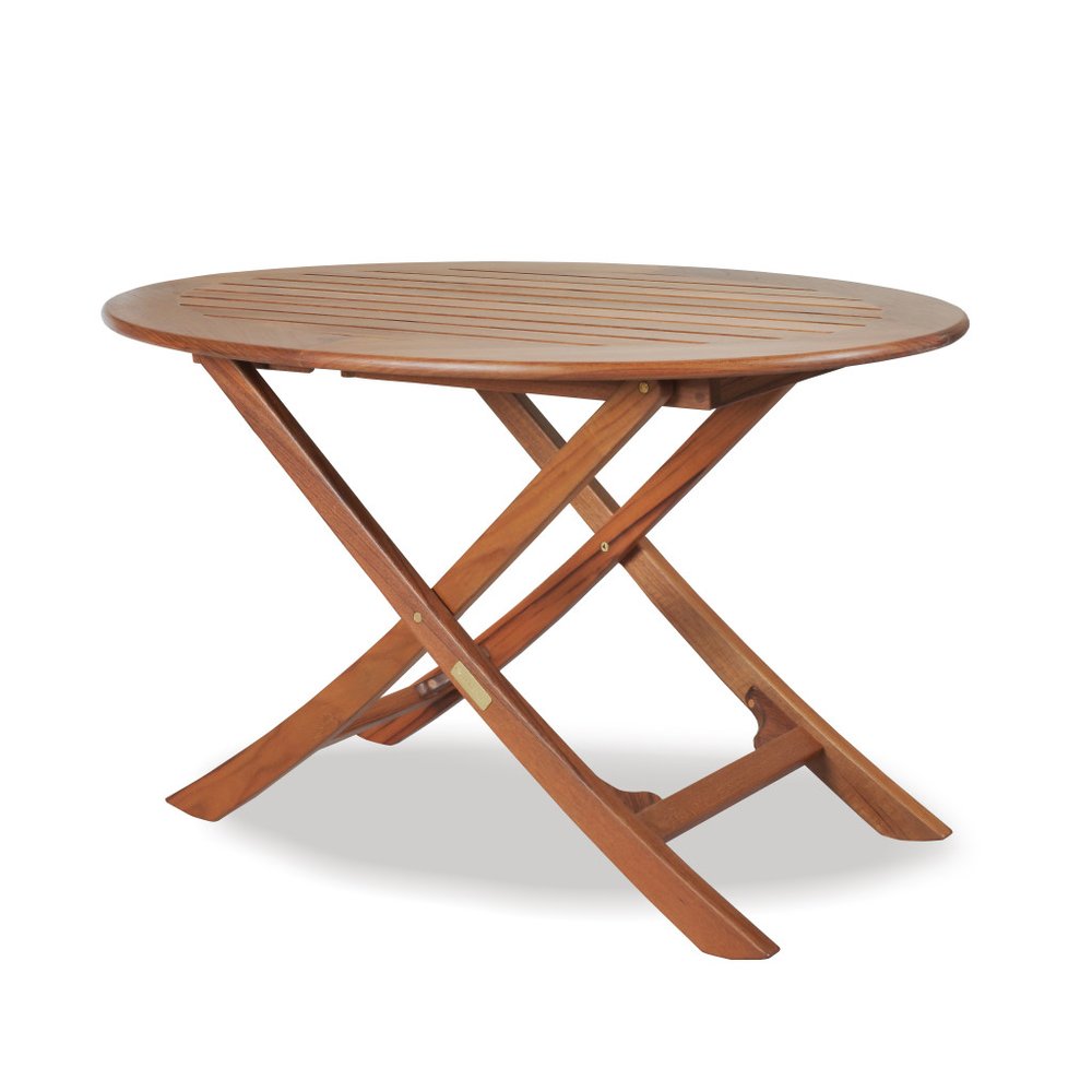 40" Brown Oval Solid Wood Folding Outdoor Side Table  Warm Home View