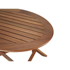 40" Brown Oval Solid Wood Folding Outdoor Side Table  Warm Home View
