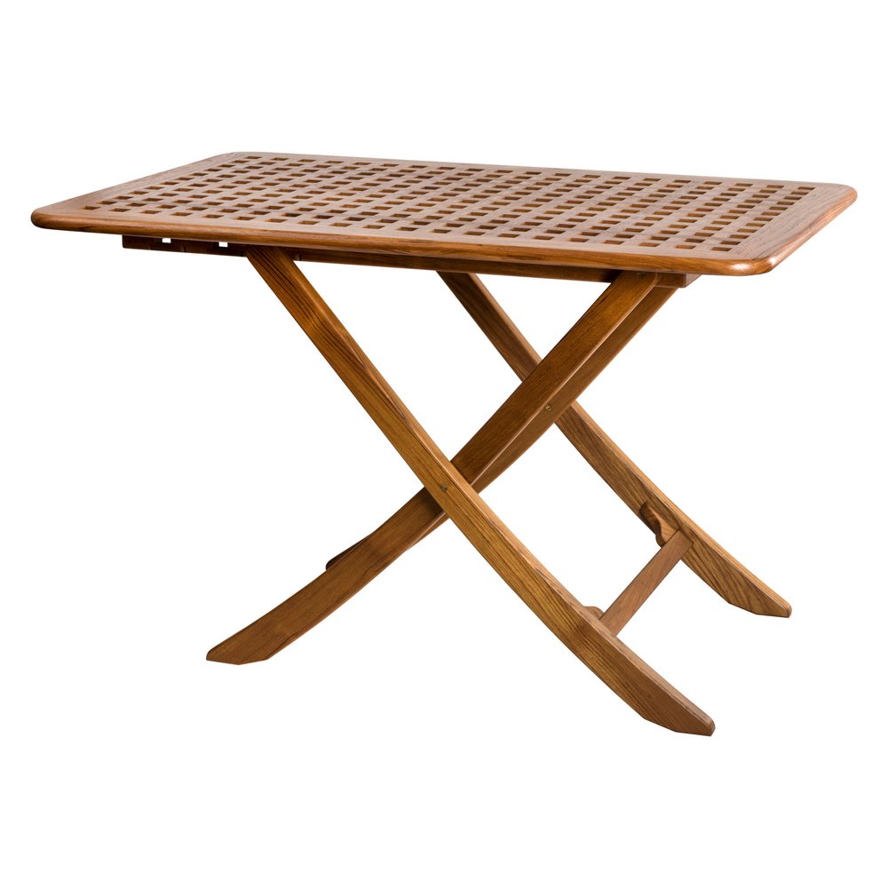 43" Brown Solid Wood Folding Outdoor Side Table  Warm Home View