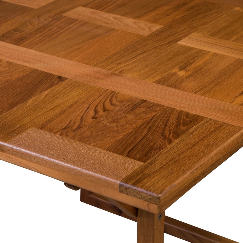 45" Brown Solid Wood Folding Outdoor Side Table  Warm Home View