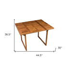 45" Brown Solid Wood Folding Outdoor Side Table  Warm Home View