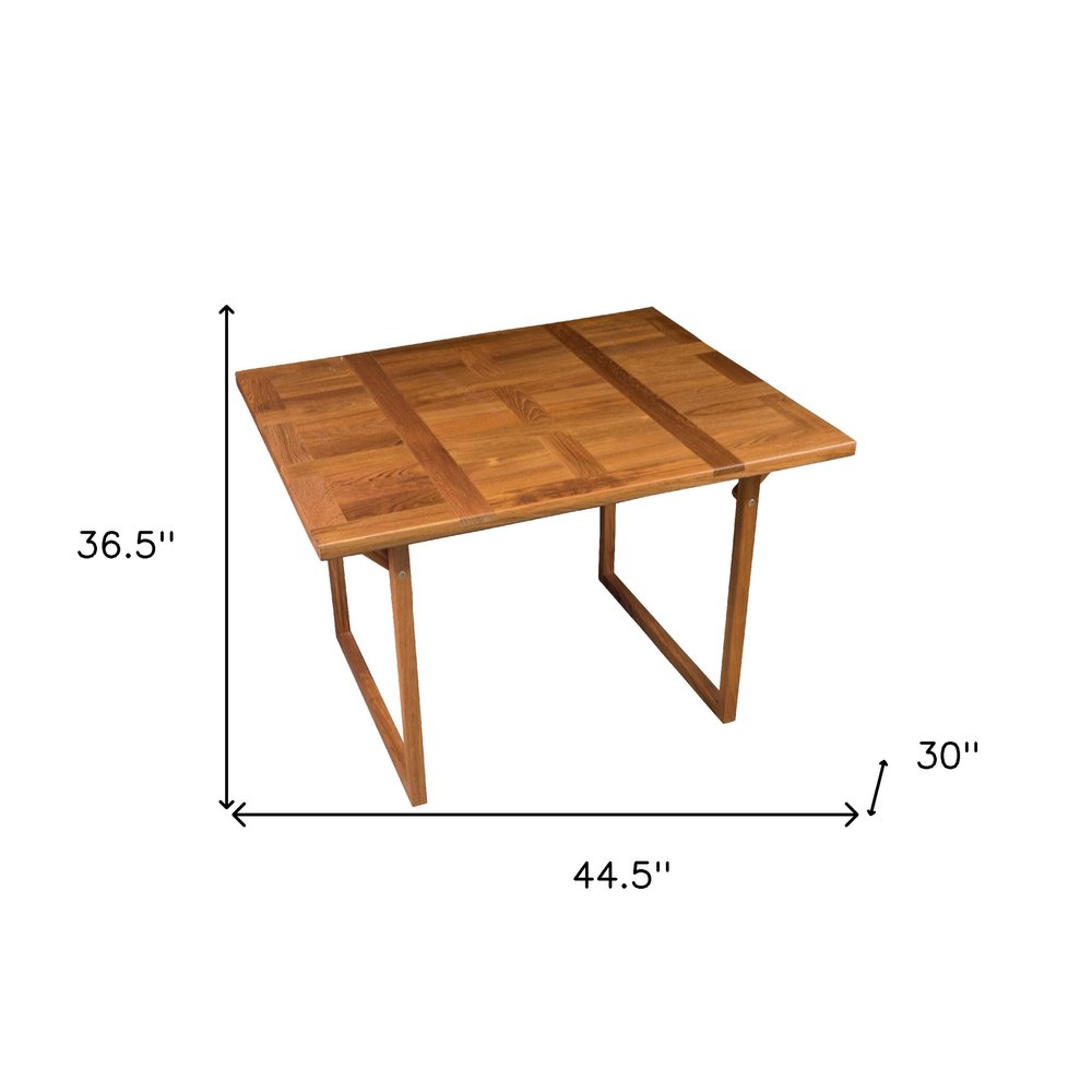 45" Brown Solid Wood Folding Outdoor Side Table  Warm Home View