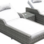 Twelve Piece Outdoor Gray Wicker Multiple Chairs Seating Group Fire Pit Included with White Cushions  Warm Home View
