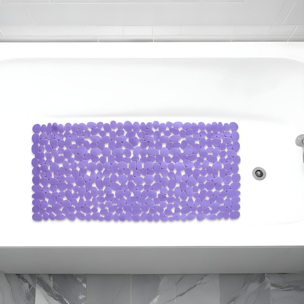 35" Purple Spa Pebbles Non Slip Bathtub Mat  Warm Home View