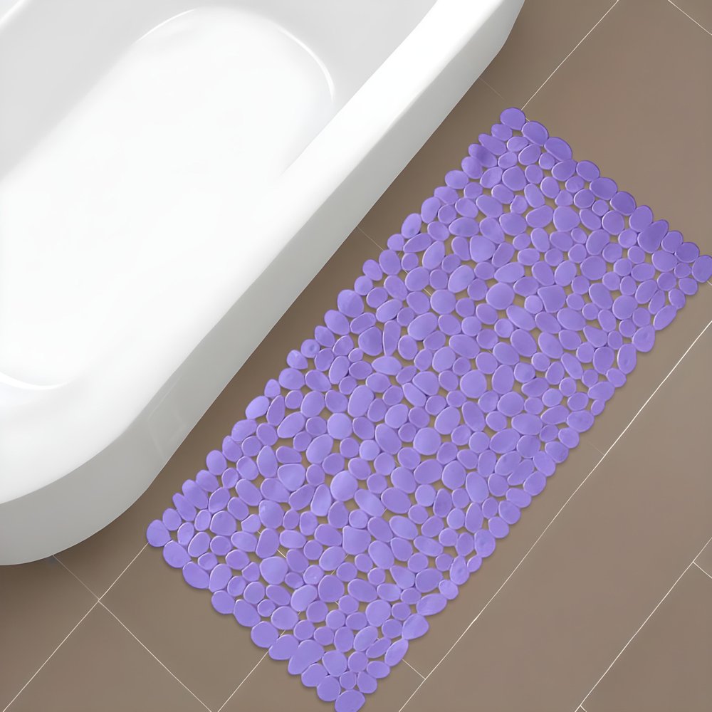 35" Purple Spa Pebbles Non Slip Bathtub Mat  Warm Home View
