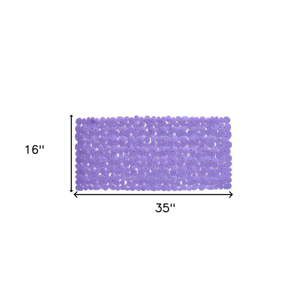 35" Purple Spa Pebbles Non Slip Bathtub Mat  Warm Home View
