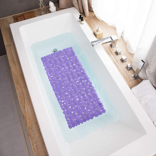 35" Purple Spa Pebbles Non Slip Bathtub Mat  Warm Home View