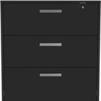 35" Black Wood Three Drawers Filing Cabinet  Warm Home View