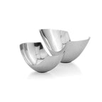Set of Two Mod Aluminum Scoop Centerpiece Bowls  Warm Home View