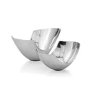 Set of Two Mod Aluminum Scoop Centerpiece Bowls  Warm Home View