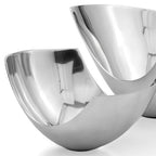 Set of Two Mod Aluminum Scoop Centerpiece Bowls  Warm Home View