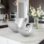 Set of Two Mod Aluminum Scoop Centerpiece Bowls  Warm Home View