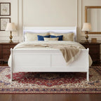 White Wood Full Bed Frame  Warm Home View