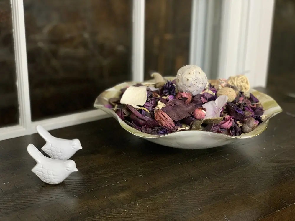 Set of Two White Metal Bird Tabletop Sculpture  Warm Home View
