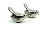Set of Two Silver Metal Bird Tabletop Sculpture  Warm Home View