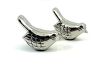 Set of Two Silver Metal Bird Tabletop Sculpture  Warm Home View