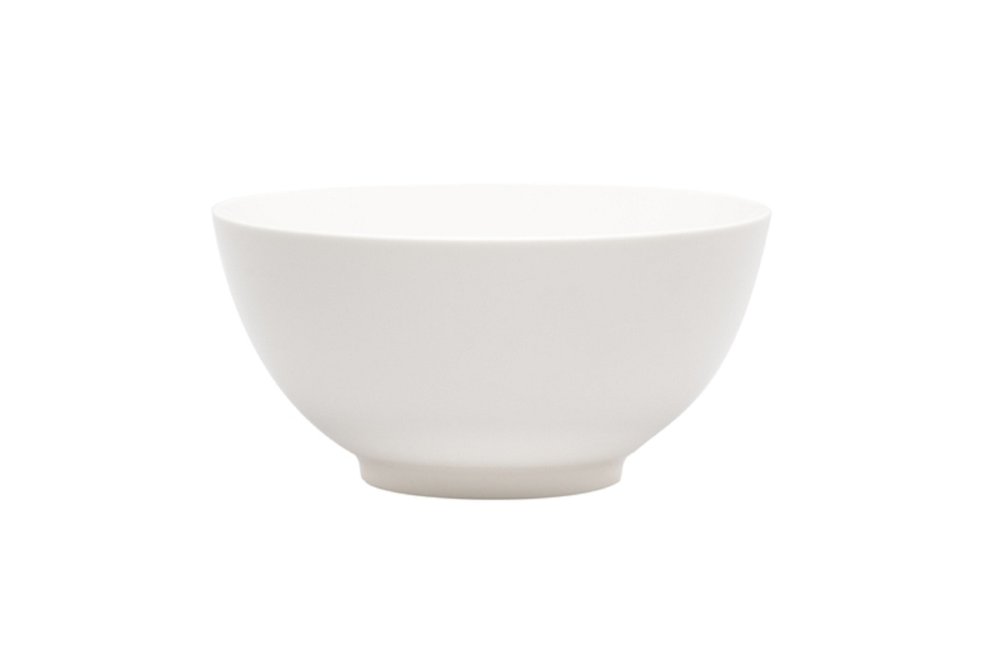 White Porcelain Large Round Serve Bowl  Warm Home View