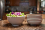 White Porcelain Large Round Serve Bowl  Warm Home View