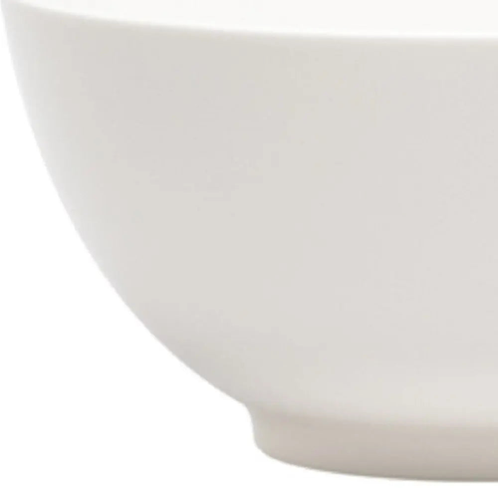White Porcelain Large Round Serve Bowl  Warm Home View
