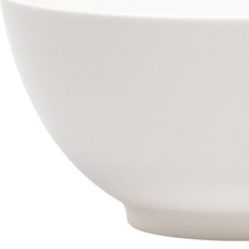 White Porcelain Large Round Serve Bowl  Warm Home View