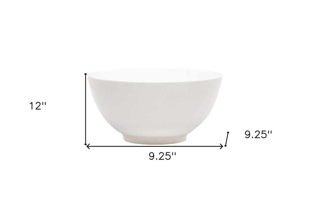 White Porcelain Large Round Serve Bowl  Warm Home View