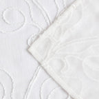 72" White Floral Faux Linen Shower Curtain With Embroidery  Warm Home View