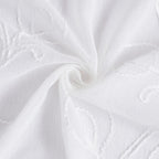 72" White Floral Faux Linen Shower Curtain With Embroidery  Warm Home View