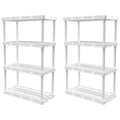 Gracious Living 2-Pack 4-Shelf Storage Shelving Fixed-Height Light-Duty Knect-A-Shelf White  Warm Home View