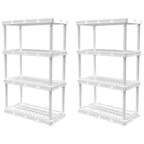 Gracious Living 2-Pack 4-Shelf Storage Shelving Fixed-Height Light-Duty Knect-A-Shelf White  Warm Home View