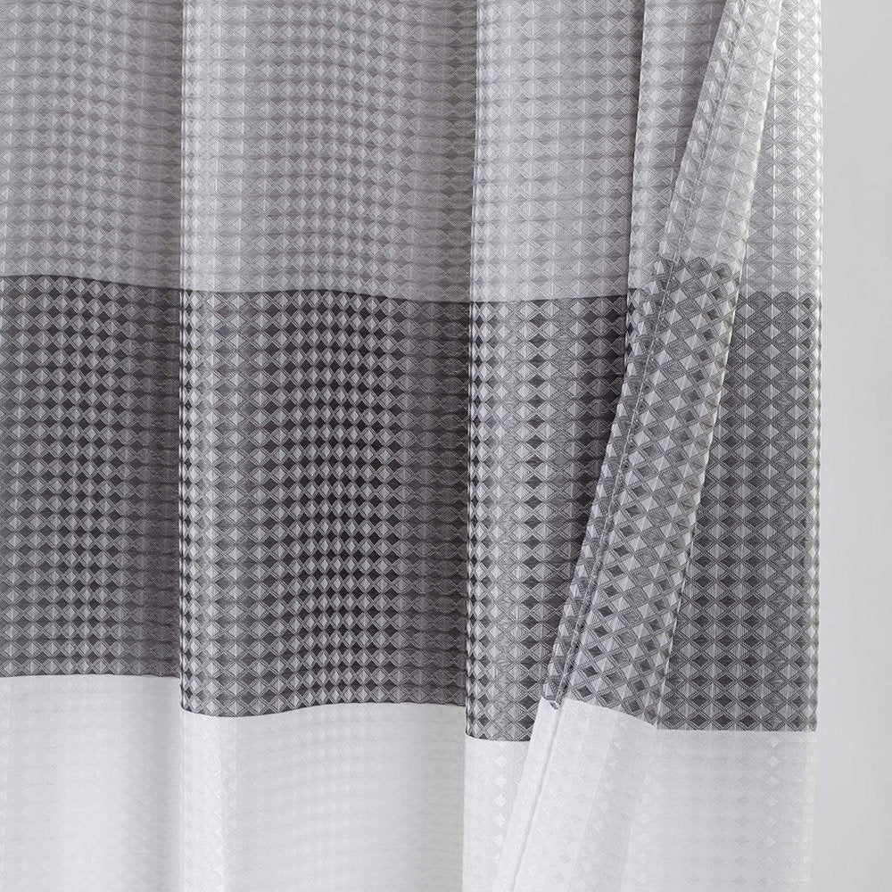72" White And Gray Striped Shower Curtain  Warm Home View