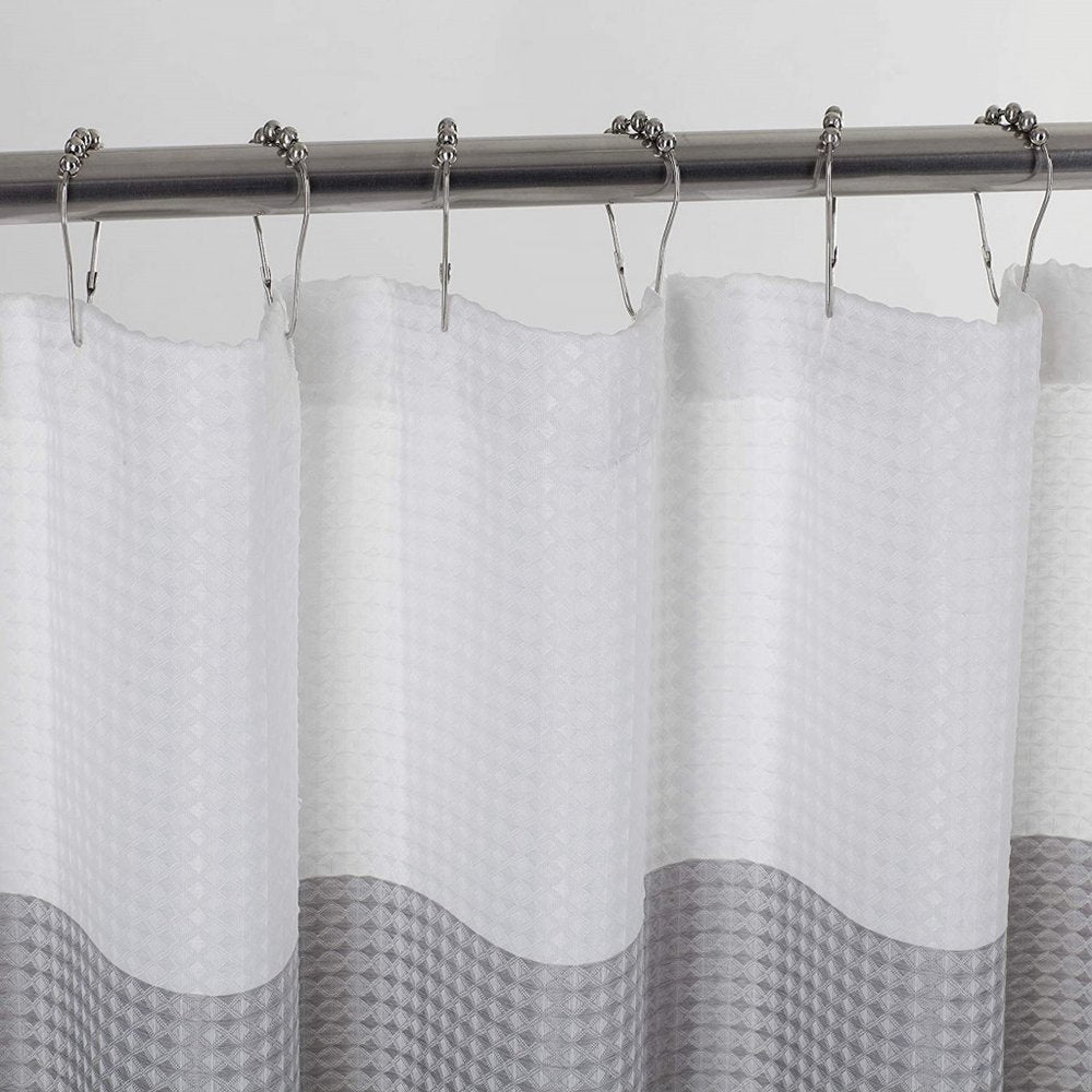 72" White And Gray Striped Shower Curtain  Warm Home View