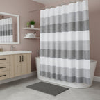 72" White And Gray Striped Shower Curtain  Warm Home View