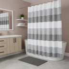 72" White And Gray Striped Shower Curtain  Warm Home View