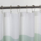 72" White And Green Striped Shower Curtain  Warm Home View