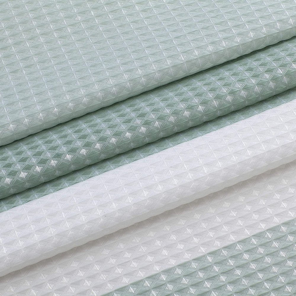 72" White And Green Striped Shower Curtain  Warm Home View