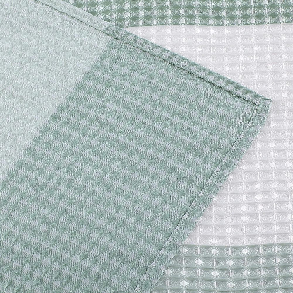 72" White And Green Striped Shower Curtain  Warm Home View