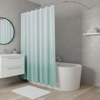 72" White And Sea Green Ombre Shower Curtain  Warm Home View